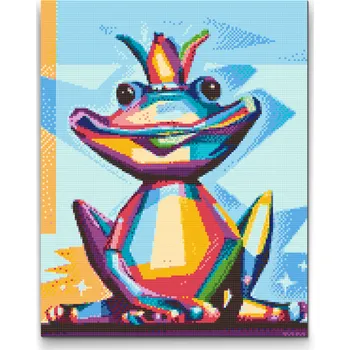 Diamantové malování Diamantové malování - Královská žabka Velikost: 30x40cm, Rámování: Pouze srolované plátno, Diamanty: Kulaté