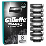 GILLETTE Mach3 Charcoal Náhradní hlavice do holicího strojku pro muže 8 ks