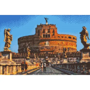 Diamantové malování Diamantové malování - Andělský hrad v Římě Velikost: 40x60cm, Rámování: Pouze srolované plátno, Diamanty: Čtvercové
