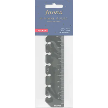 Kancelář Pravítko/záložka Filofax - šedé Minimal (kapesní)
