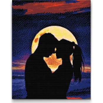 Diamantové malování Diamantové malování - Romantika při západu slunce Velikost: 30x40cm, Rámování: Pouze srolované plátno, Diamanty: Kulaté