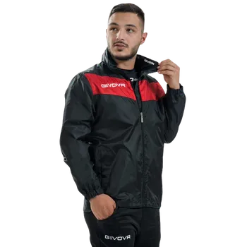 Pánská větrovka Šusťáková bunda givova Scudo černá/červená 1012 M