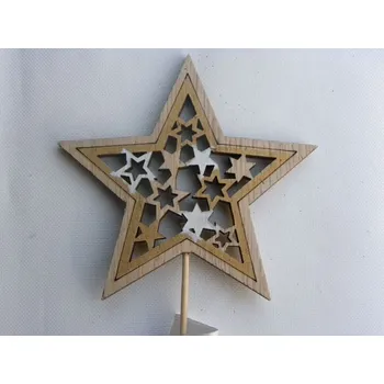 Dortová svíčka zápich hvězda s prořezy