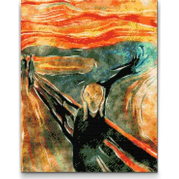 Diamantové malování Diamantové malování - Edvard Munch - The Scream Velikost: 30x40cm, Rámování: Pouze srolované plátno, Diamanty: Kulaté