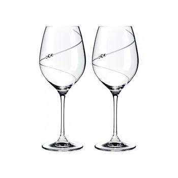 Sklenice Diamante Silhouette sklenice na červené víno s kamínky Swarovski 470 ml 2 ks