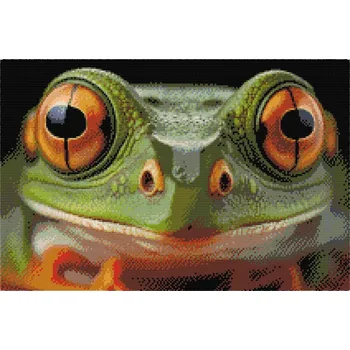 Diamantové malování Diamantové malování - Žába zblízka Velikost: 40x60cm, Rámování: Pouze srolované plátno, Diamanty: Kulaté