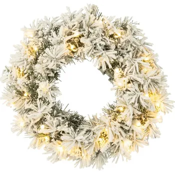 Vánoční dekorace J-Line by Jolipa věnec Snowy green Ø 44*16 cm zelená