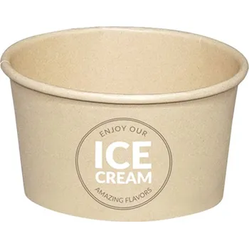 Jednorázové nádobí Kelímek papírový na zmrzlinu BIO BAMBOO 6oz 180ml, 95mm 100% kompostovatelný - 1000 ks