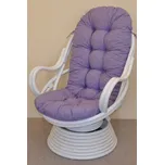Ratanové houpací křeslo Swivel bílé Fialový melír