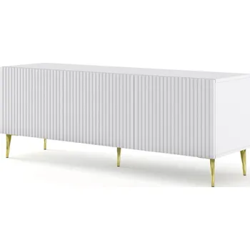 Televizní stolek ARTBm TV stolek RAVENNA B 3D 150 | bílá matná Provedení: Bílá matná / zlaté nohy