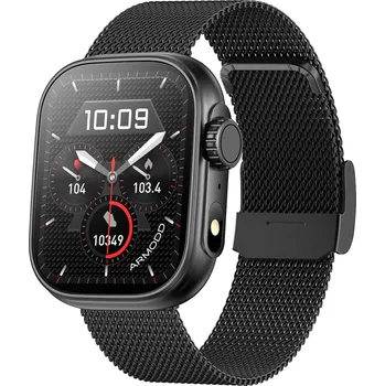 Armodd Baze, Černé/kovový + silikonový řemínek Chytré hodinky Armodd Baze, Černé/kovový + silikonový řemínek