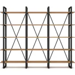 Černý/přírodní regál v dekoru dubu 218x180 cm Aviva – Marckeric ID_1552204