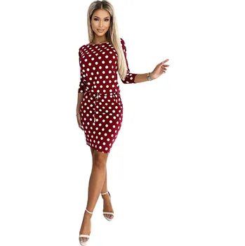 Dámské oblečení Dámské šaty 13-156 - NUMOCO bordó XS