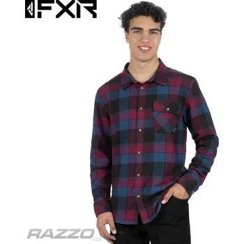 Pánská košile Pánská košile FXR Timber Flannel Shirt Dark Steel Merlot M