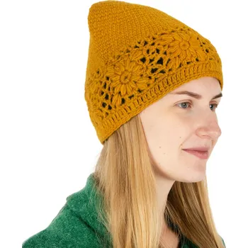 Čepice Háčkovaná vlněná čepice Buana Yellow, Sittar