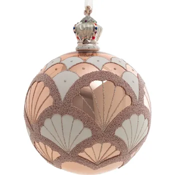 Vánoční ozdoba VÁNOČNÍ OZDOBA SKLENĚNÁ (FI) 12 CM VZOROVANÁ