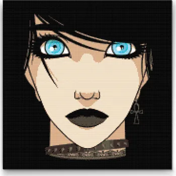 Diamantové malování Diamantové malování - Žena v černém Velikost: 50x50cm, Rámování: Pouze srolované plátno, Diamanty: Kulaté