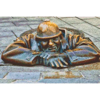 Diamantové malování Diamantové malování - Socha Čumil Velikost: 40x60cm, Rámování: Pouze srolované plátno, Diamanty: Čtvercové