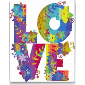 Diamantové malování Diamantové malování - Mandala13 Love Velikost: 30x40cm, Rámování: Pouze srolované plátno, Diamanty: Čtvercové