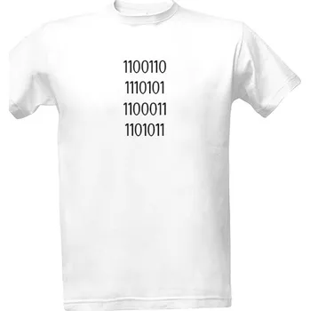 Pánská móda Tričko s potiskem Tričko "Fuck" v binárním kódu pánské