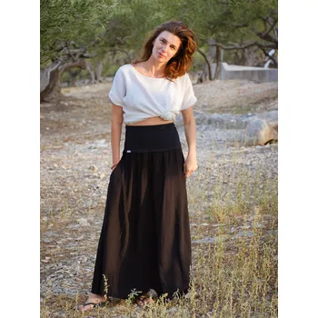 Dámská sukně Dlouhá sukně černá vysoký pas Velikost: L