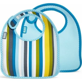 Bryndák Built Mess Mate Baby Blue Stripe Bib 2 ks.