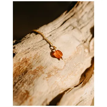 Náhrdelník Náhrdelník pozlacený s karneolem - Bohovibes 0001427