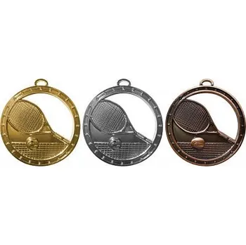 Medaile - tenisový motiv - Barva: Stříbrná