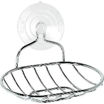 Sada koupelnových doplňků M.A.T. Group mýdlenka závěsná ovál 13,5 × 9,5 cm Cr s přísavkou