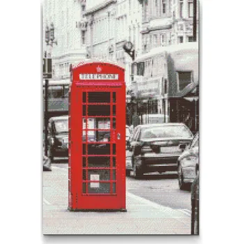 Diamantové malování Diamantové malování - Telefonní budka, Londýn Velikost: 40x60cm, Rámování: Pouze srolované plátno, Diamanty: Čtvercové
