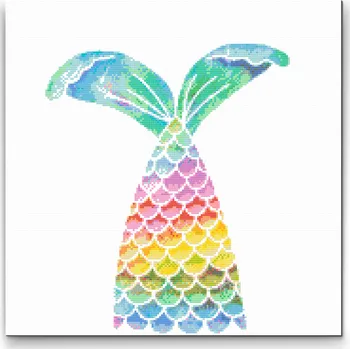 Diamantové malování Diamantové malování - Barevná ploutev Velikost: 50x50cm, Rámování: Pouze srolované plátno, Diamanty: Kulaté