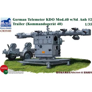 Plastikový model Bronco 1/35 German Telemeter KDO Mod.40 w/Sd.Anh 52 Trailer (Kommando-Gerät 40)
