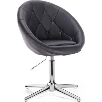 LuxuryForm DESIGN Kosmetické křeslo VERA na stříbrném kříži - černé