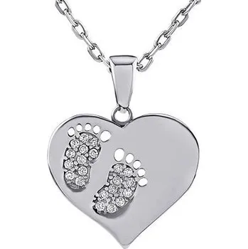 Řetízek Zlatý náhrdelník Darya z bílého zlata s Brilliance Zirconia QR056NGW