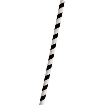 Jednorázové nádobí Brčko BIO papírové 8/200mm černo-bílé, 100ks - 2000 ks