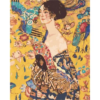 Diamantové malování Diamondi 605023B Dáma s vějířem s rámem