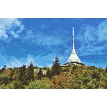 Diamantové malování - Ještěd Velikost: 40x60cm, Rámování: Pouze srolované plátno, Diamanty: Čtvercové