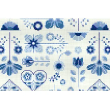 Diamantové malování Diamantové malování - Modrá mozaika - cibulák Velikost: 20x30cm, Rámování: Pouze srolované plátno, Diamanty: Kulaté