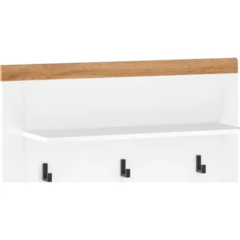 Věšák Věšáková stěna 90, bílá/dub wotan, VILGO