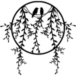 Kovová nástěnná dekorace 45x44 cm Lovebirds – Wallity ID_1550064