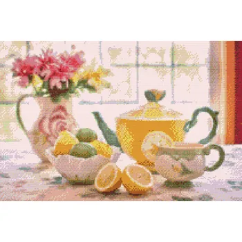 Diamantové malování Diamantové malování - Čaj o páté Velikost: 40x60cm, Rámování: Pouze srolované plátno, Diamanty: Čtvercové