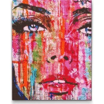 Diamantové malování Diamantové malování - Pomalovaná tvář Velikost: 30x40cm, Rámování: Pouze srolované plátno, Diamanty: Čtvercové
