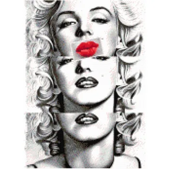 Diamantové malování Diamantové malování - Marilyn Monroe rty Velikost: 50x50cm, Rámování: Pouze srolované plátno, Diamanty: Kulaté