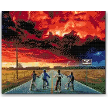 Diamantové malování Diamantové malování - Stranger Things Velikost: 30x40cm, Rámování: Pouze srolované plátno, Diamanty: Čtvercové
