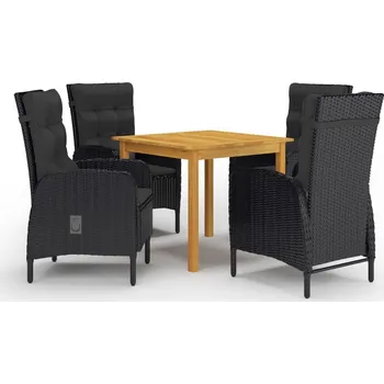 Zahradní sestava vidaXL 5dílný zahradní jídelní set [3067682] Barva: Černá