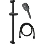 EBS Sprchový set s tyčí 65,7 cm, 3jet 10 x 11 cm, černý