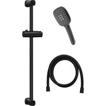 Sprchový set EBS Sprchový set s tyčí 65,7 cm, 3jet 10 x 11 cm, černý