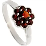 Granát Turnov Stříbrný prsten české granáty Velikost: 60, Váha: 2,30g