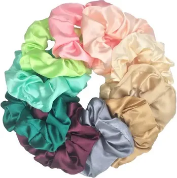 Dámské gumičky do vlasů ze saténu (balení po 10 ks - jednobarevné) Barva: PJ079-G-10PCS