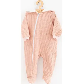 Kojenecký overall NEW BABY Kojenecký mušelínový overal s kapucí New Baby Comfort clothes růžová Vel. 80